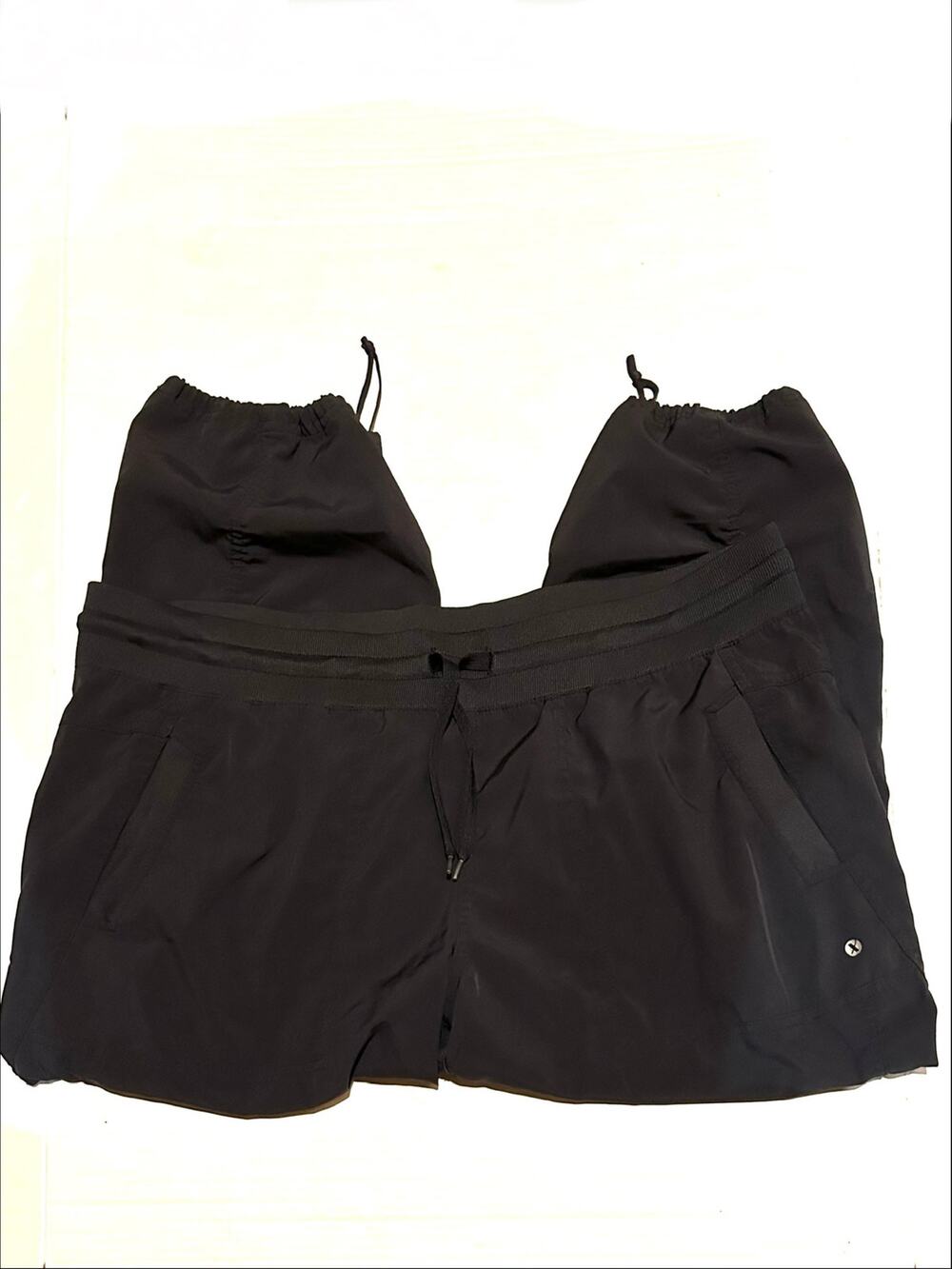 Xersion Womens Large Dark Grey Lightweight Activewear Cargo Pants Cinch Hem